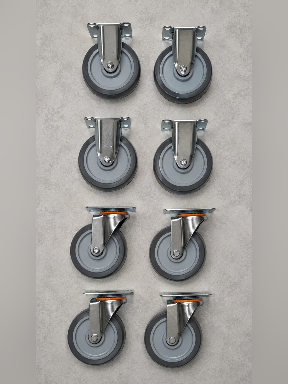 Sacubee (Set of 8) 5” Caster Wheels 4 Swivel Casters & 4 Casters 300# Per Wheel